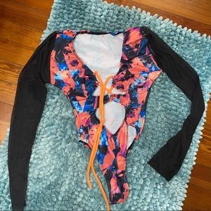 Multi toned one piece